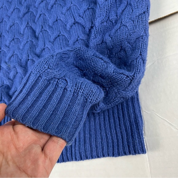 J. Crew Women Sz XS Sweater Honeycomb Cable Knit Wool Angora Blend Preppy Blue - Picture 3 of 9